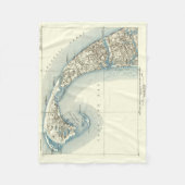 Kaart van de Provincetown Cape Cod Massachusetts Fleece Deken (Voorkant)