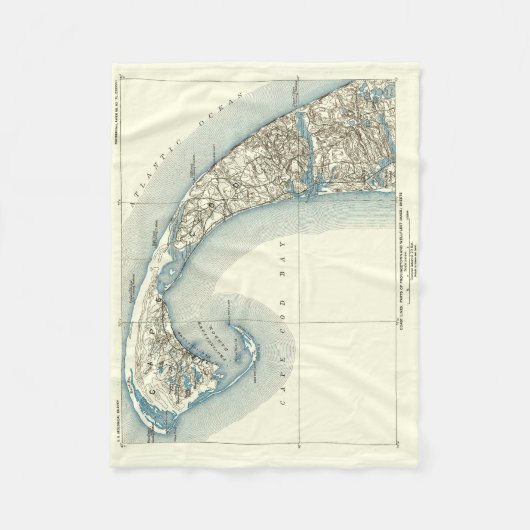 Kaart van de Provincetown Cape Cod Massachusetts Fleece Deken (Voorkant)