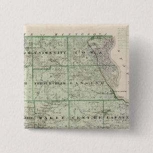 Kaart van de provincie Allamakee Vierkante Button 5,1 Cm