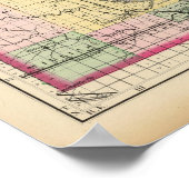 Kaart van de provincie Bay, Michigan Poster (Hoek)