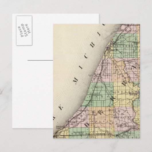 Kaart van de provincie Berrien, Michigan (Voorkant / Achterkant)