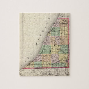 Kaart van de provincie Berrien, Michigan Legpuzzel