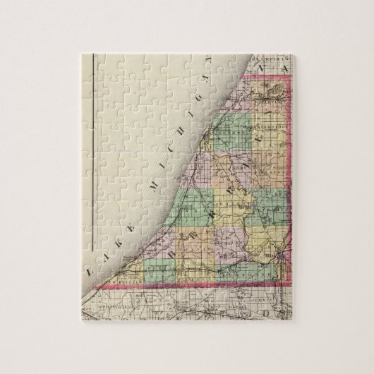 Kaart van de provincie Berrien, Michigan Legpuzzel (Verticaal)