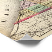 Kaart van de provincie Berrien, Michigan Poster (Hoek)