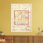 Kaart van de provincie Gratiot, Michigan Canvas Afdruk (Insitu (Woonkamer))
