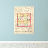 Kaart van de provincie Gratiot, Michigan Canvas Afdruk (Insitu (Houten vloer))