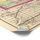 Kaart van de provincie Gratiot, Michigan Poster (Hoek)