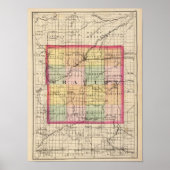 Kaart van de provincie Gratiot, Michigan Poster (Voorkant)