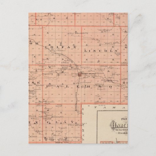 Kaart van de provincie Grundy, staat Iowa (Voorkant)