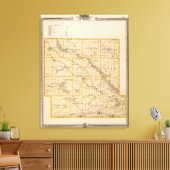 Kaart van de provincie Guthrie, staat Iowa Canvas Afdruk (Insitu (Woonkamer))