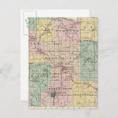 Kaart van de provincie Iowa, de staat Wisconsin (Voorkant / Achterkant)