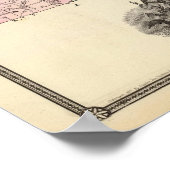 Kaart van de provincie Iowa, de staat Wisconsin Poster (Hoek)