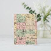 Kaart van de provincie Jefferson, de staat Wiscons (Staand voorkant)