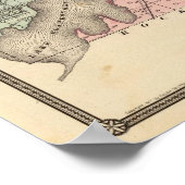 Kaart van de provincie Jefferson, de staat Wiscons Poster (Hoek)