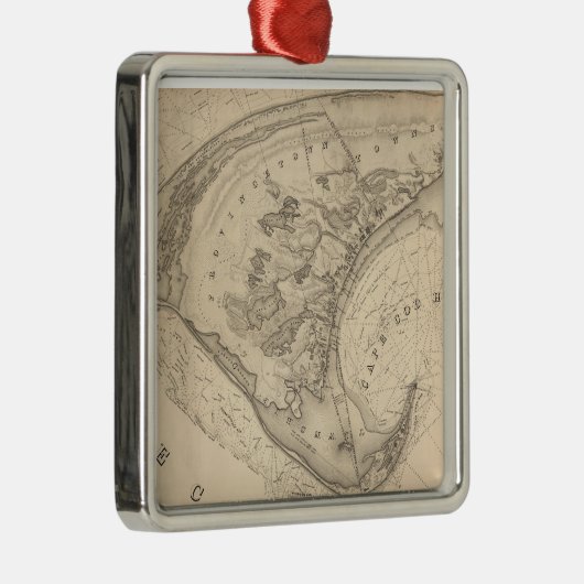 kaart van de provincie Provincetown (1836) Metalen Ornament (Rechts)