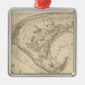  kaart van de provincie Provincetown (1836) Metalen Ornament (Voorkant)
