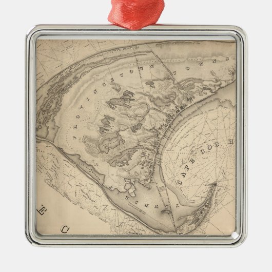  kaart van de provincie Provincetown (1836) Metalen Ornament (Voorkant)