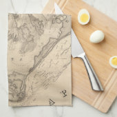  kaart van de provincie Provincetown (1836) Theedoek (Quarter Fold)