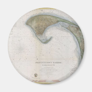  kaart van de provincie Provincetown Magneet