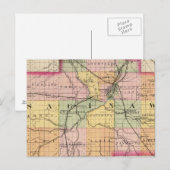 Kaart van de provincie Saginaw, Michigan (Voorkant / Achterkant)