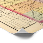 Kaart van de provincie Saginaw, Michigan Poster (Hoek)