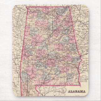kaart van de provincies Alabama (1876) Muismat