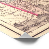  kaart van de provincies Alabama (1876) Poster (Hoek)