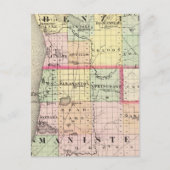 Kaart van de provincies Benzie en Manistee, Michig (Voorkant)