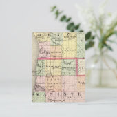 Kaart van de provincies Benzie en Manistee, Michig (Staand voorkant)