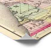 Kaart van de provincies Benzie en Manistee, Michig Poster (Hoek)