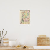 Kaart van de provincies Benzie en Manistee, Michig Poster (Keuken)