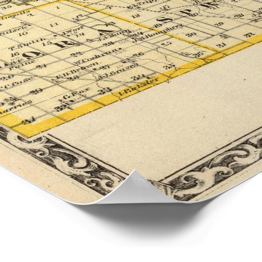 Kaart van de provincies Boone en McHenry Poster (Hoek)