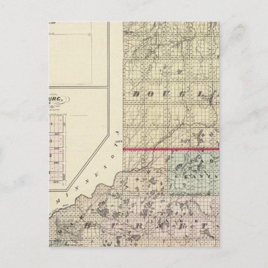 Kaart van de provincies Douglas en Burnett (Voorkant)