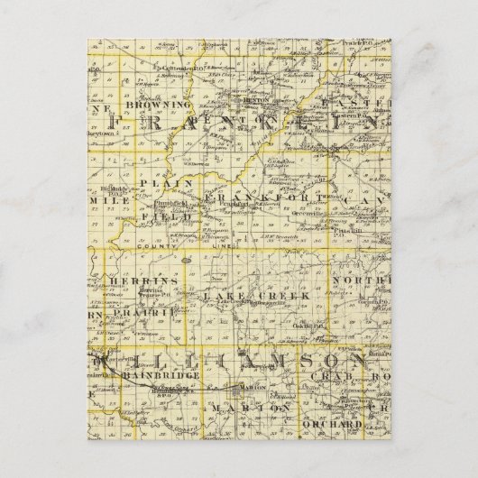 Kaart van de provincies Franklin en Williamson (Voorkant)