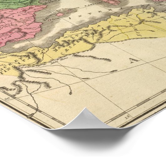 Kaart van de provincies in het Romeinse Rijk Poster (Hoek)