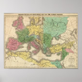 Kaart van de provincies in het Romeinse Rijk Poster (Voorkant)