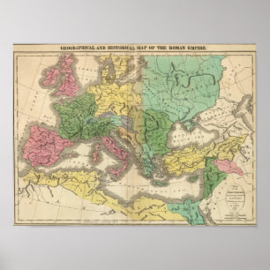 Kaart van de provincies in het Romeinse Rijk Poster