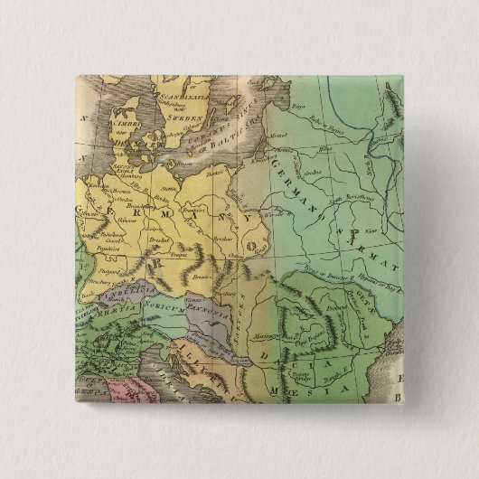 Kaart van de provincies in het Romeinse Rijk Vierkante Button 5,1 Cm (Voorkant)
