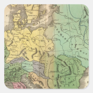 Kaart van de provincies in het Romeinse Rijk Vierkante Sticker