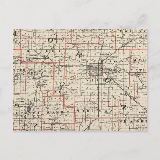 Kaart van de provincies Morgan en Scott (Voorkant)