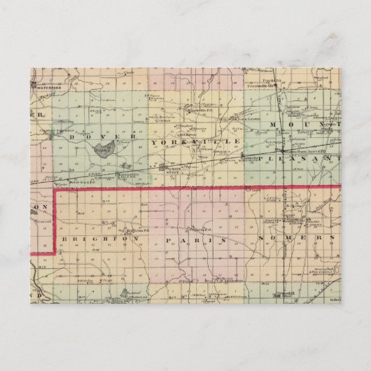 Kaart van de provincies Racine en Kenosha (Voorkant)
