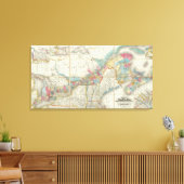 Kaart van de provincies van Canada Canvas Afdruk (Insitu (Woonkamer))
