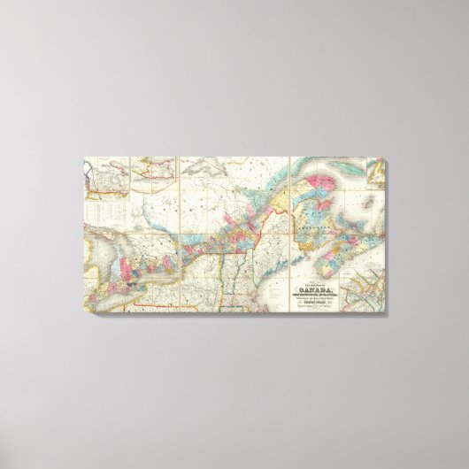 Kaart van de provincies van Canada Canvas Afdruk (Voorkant)