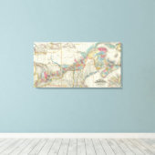 Kaart van de provincies van Canada Canvas Afdruk (Insitu (Houten vloer))