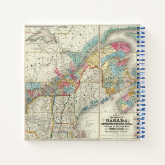 Kaart van de provincies van Canada Notitieboek (Achterkant)