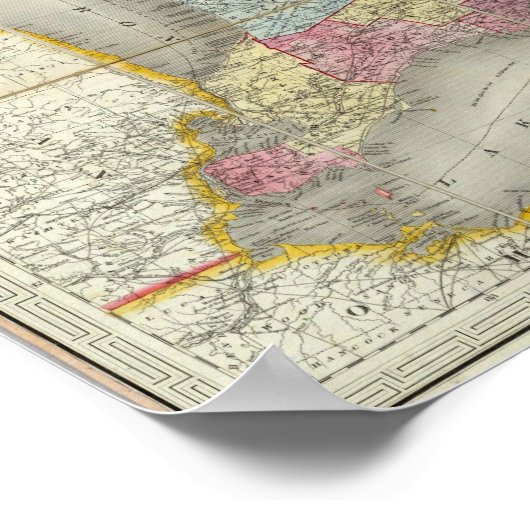 Kaart van de provincies van Canada Poster (Hoek)