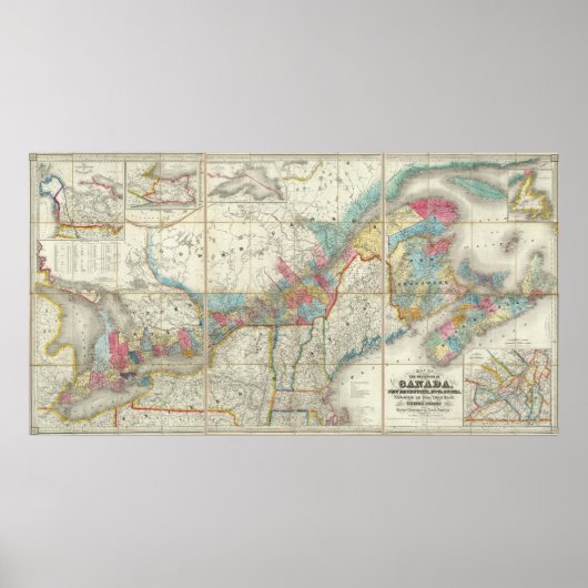 Kaart van de provincies van Canada Poster (Voorkant)