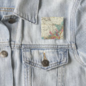 Kaart van de provincies van Canada Vierkante Button 5,1 Cm (In situ)