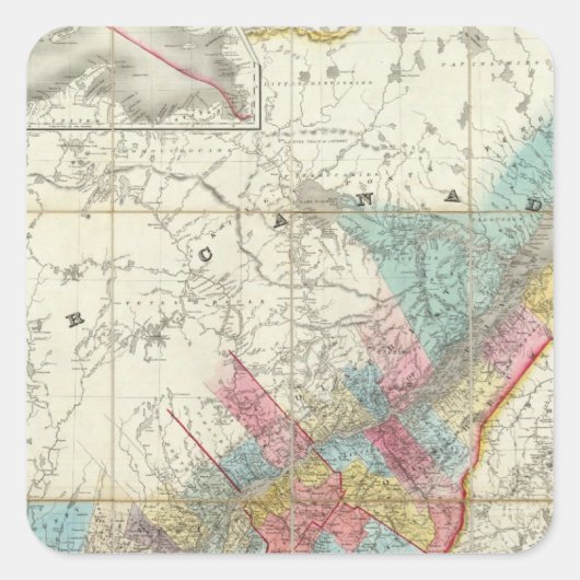 Kaart van de provincies van Canada Vierkante Sticker (Voorkant)