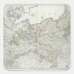 Kaart van de Pruisische staten in 1799 Vierkante Sticker
